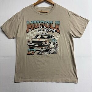 Bowery Supply Co Muscle Racing Graphic T Shirt Large 100% Cotton